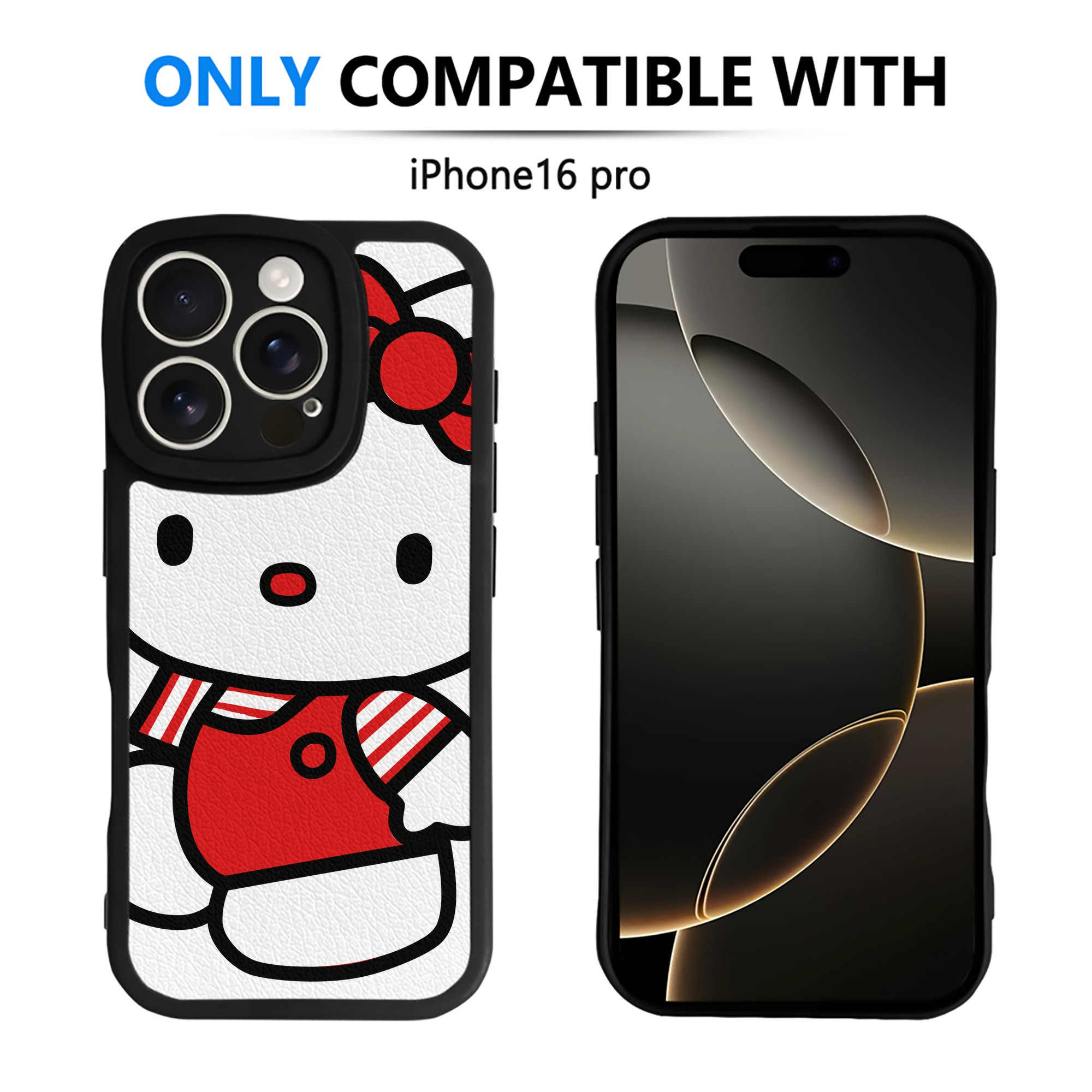 （画像用） Hello Kitty ハローキティ 【iPhone 16シリーズ対応】シリコンスマホケース（レザー調） 材質：シリコン